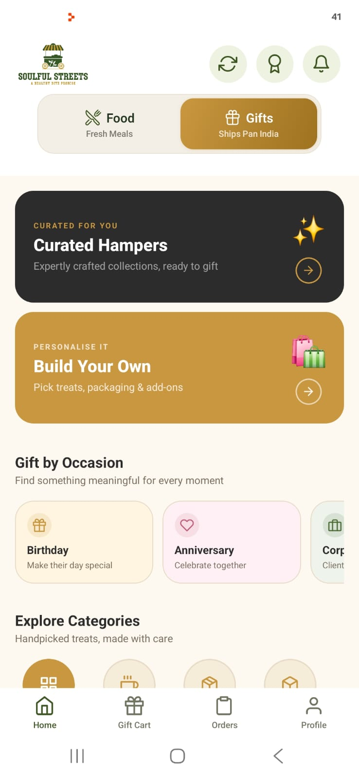 Soulful Streets gifts and hampers screen
